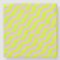 Lime Green Neon And Beige Abstract Stripes
