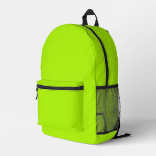 Lime Green Neon solid colour Printed Backpack