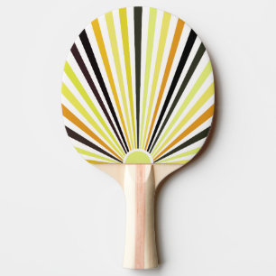 Lime Green orange and black stripes Ping Pong Paddle