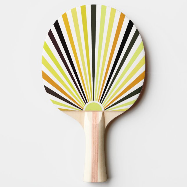 Lime Green orange and black  stripes Ping Pong Paddle (Back)