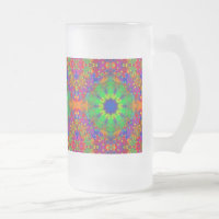 Lime Green Orange and Purple Stars Mandala