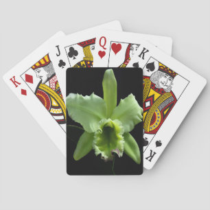 Lime Green Orchid Playing Cards