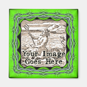 Lime Green Ornate Fantasy Frame Template Magnet