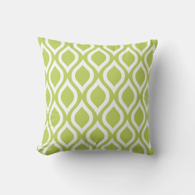 Lime Green Outdoor Pillows - Tile Pattern (Front)