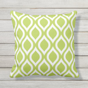 Lime Green Outdoor Pillows - Tile Pattern