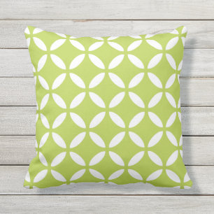 Lime Green Outdoor Pillows - Tuva Pattern