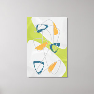 Lime Green Painting Mid Century Modern Abstract  Canvas Print