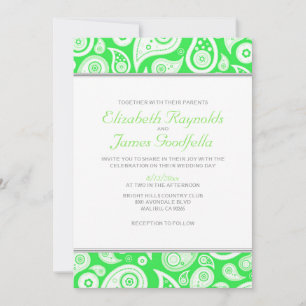 Lime Green Paisley Wedding Invitations