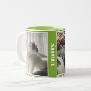Lime Green Pet Photos and Names  Two-Tone Coffee Mug