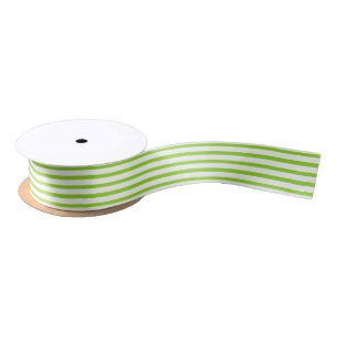Lime Green Pinstripe Satin Ribbon