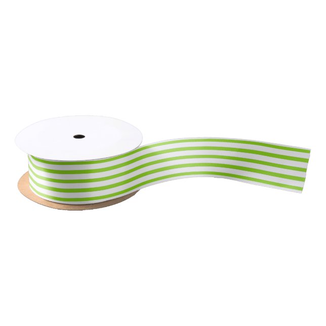 Lime Green Pinstripe Satin Ribbon (Spool)