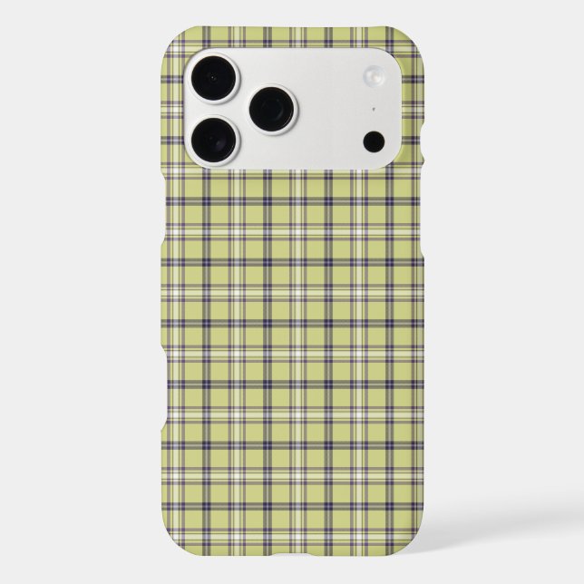 Lime Green Plaid Classic Pattern Retro iPhone Case (Back)