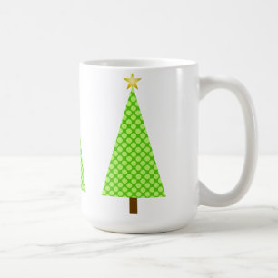 Lime green polka dot modern Christmas tree Coffee Mug