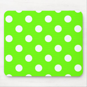 Lime green polka dots nail design for the spring mouse mat