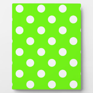 Lime green polka dots nail design for the spring plaque