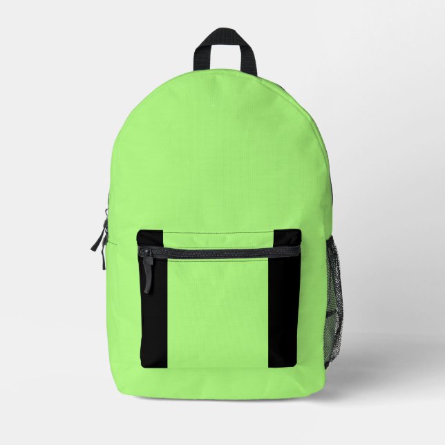 Lime Green  Printed Backpack (Front)