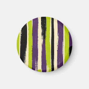 Lime Green Purple Black Bold Brushstroke Vertical Magnet