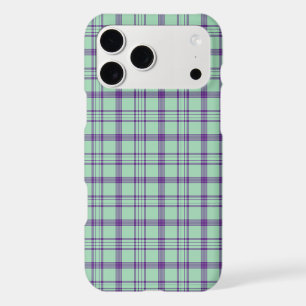 Lime Green Purple Plaid Classic iPhone Case