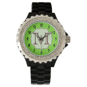 Lime Green Quarterfoil Latti Monogram Wrist Watch