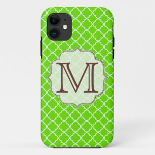 Lime Green Quarterfoil Monogram IPHONE 5 Case