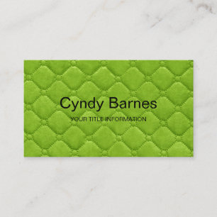 Lime Green Quilted Diamond Look Business Card