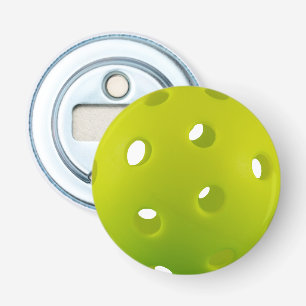 Lime green real pickleball round bottle opener