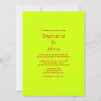 Lime Green Red Colourful Bright Minimalist Wedding