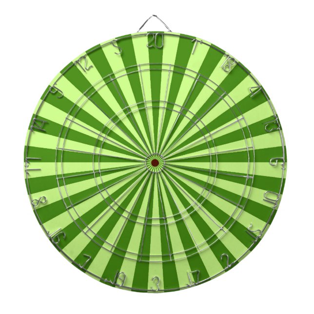 lime green retro funky sun stripes dartboard (Front)