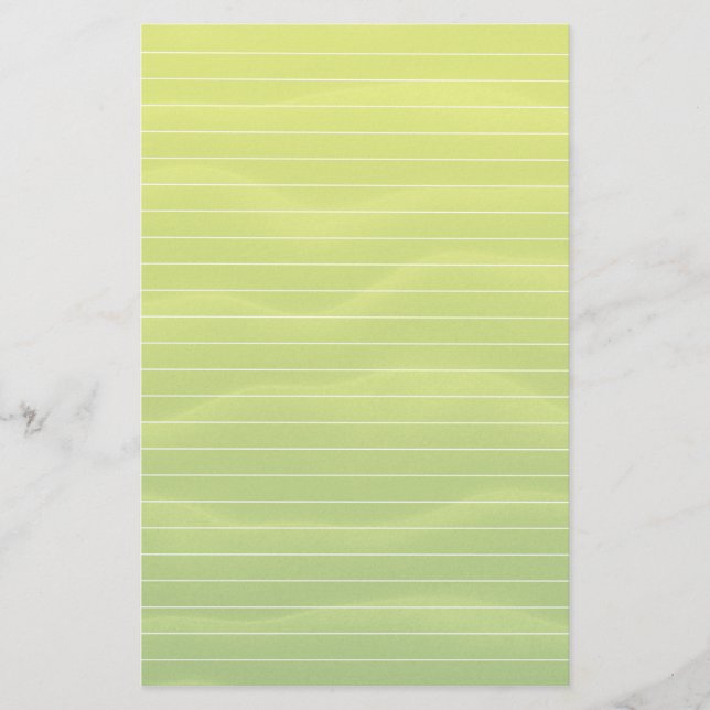 Lime Green Shades With Lines Stationery (Front)