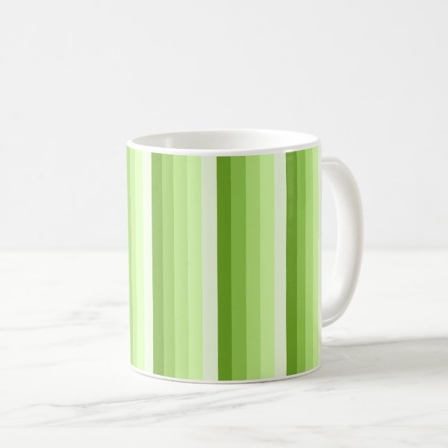 Lime green shadow stripes coffee mug (Front Right)