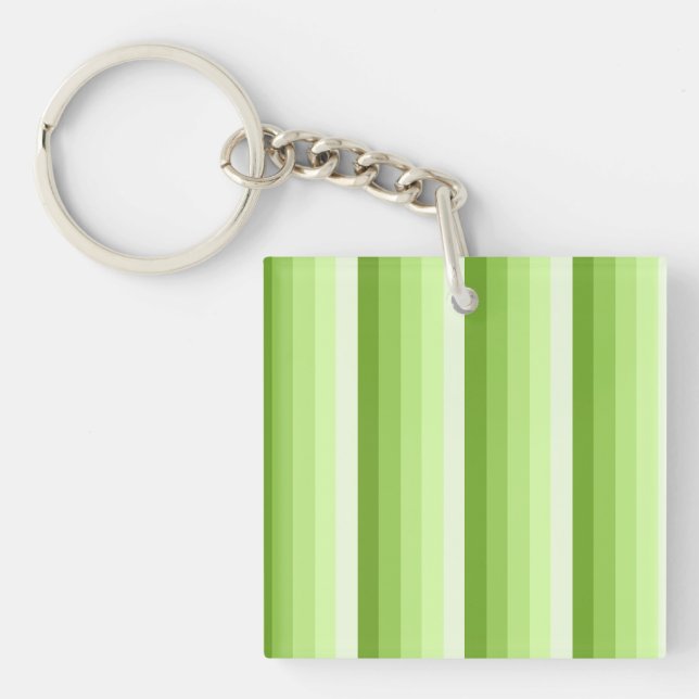 Lime green shadow stripes key ring (Front)