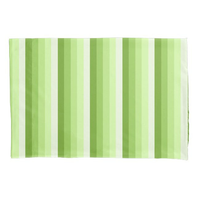 Lime green shadow stripes pillowcase (Front)