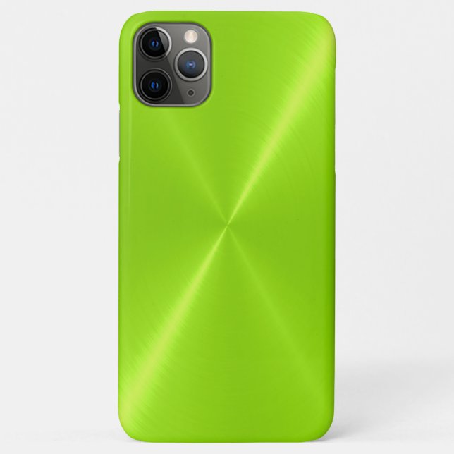 Lime Green Shiny Stainless Steel Metal Case-Mate iPhone Case (Back)
