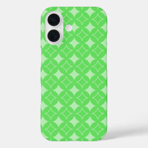 Lime green shippo pattern iPhone 16 case