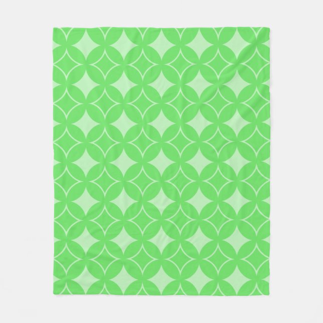 Lime green shippo pattern fleece blanket (Front)