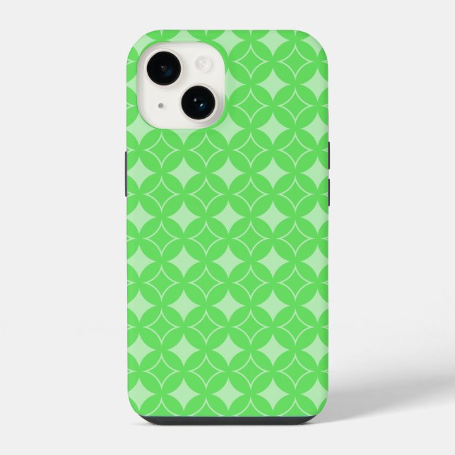 Lime green shippo pattern iPhone case (Back)
