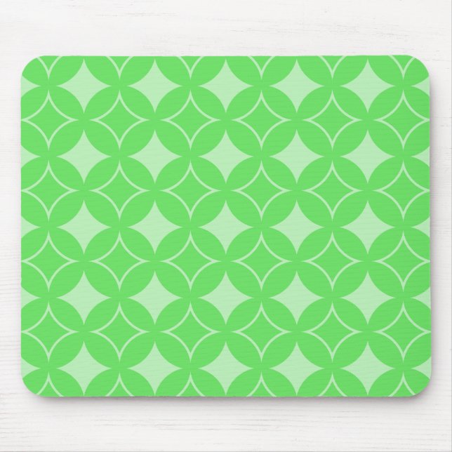 Lime green shippo pattern mouse mat (Front)