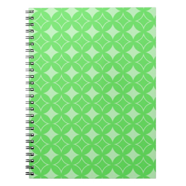 Lime green shippo pattern notebook (Front)