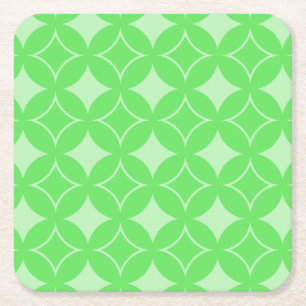 Lime green shippo pattern square paper coaster