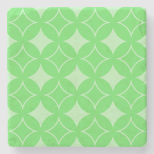 Lime green shippo pattern stone coaster