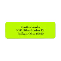 Lime Green Simple Plain Return Address Labels