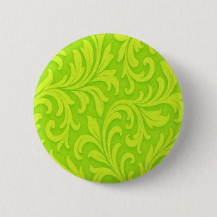 lime green sleek pattern 6 cm round badge