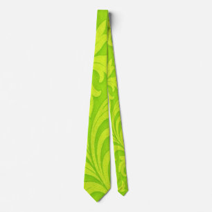 lime green sleek pattern tie