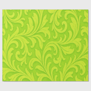 lime green sleek pattern wrapping paper