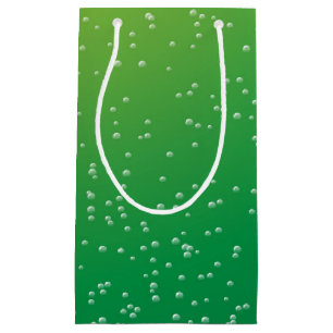 Lime Green Soda with Tiny Bubbles Small Gift Bag