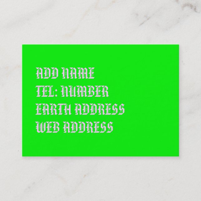 Lime Green solid colour business card (Front)