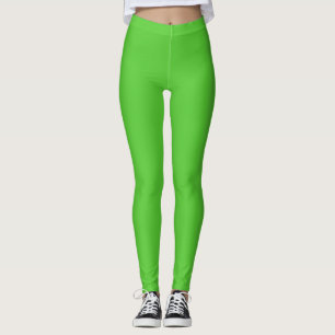 Lime Green Solid Colour Customise It Leggings