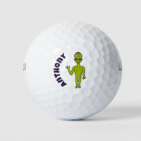 Lime Green Space Alien Personalised