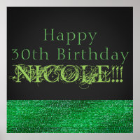 Lime Green Sparkle Modern Glam Sequin Party Banner