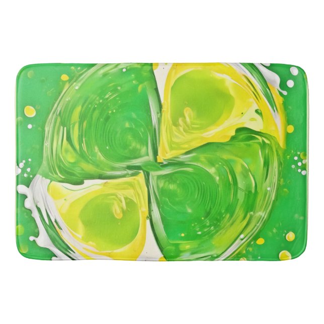 Lime Green Spiral Bath Mat (Front)